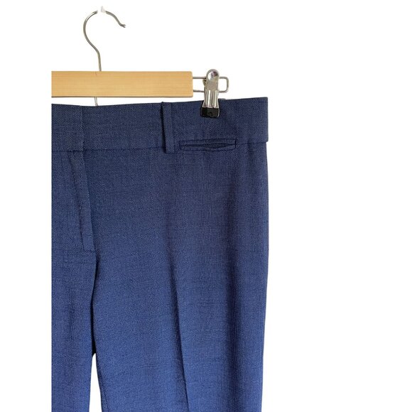 LOFT Size 8 Blue Marisa Trouser Linen Blend Straight Leg Career Work Office Busi - Picture 7 of 8